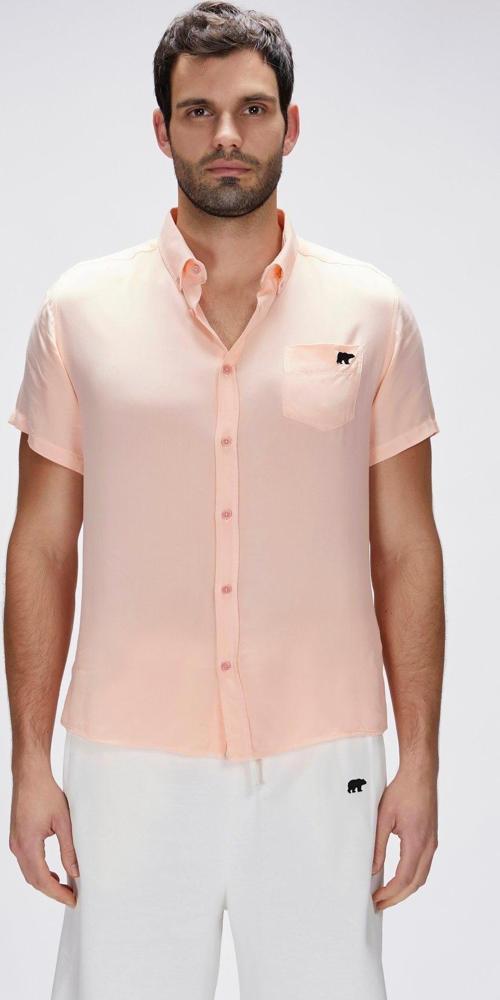 Frank Pembe Erkek Basic Kısa Kollu Gömlek	