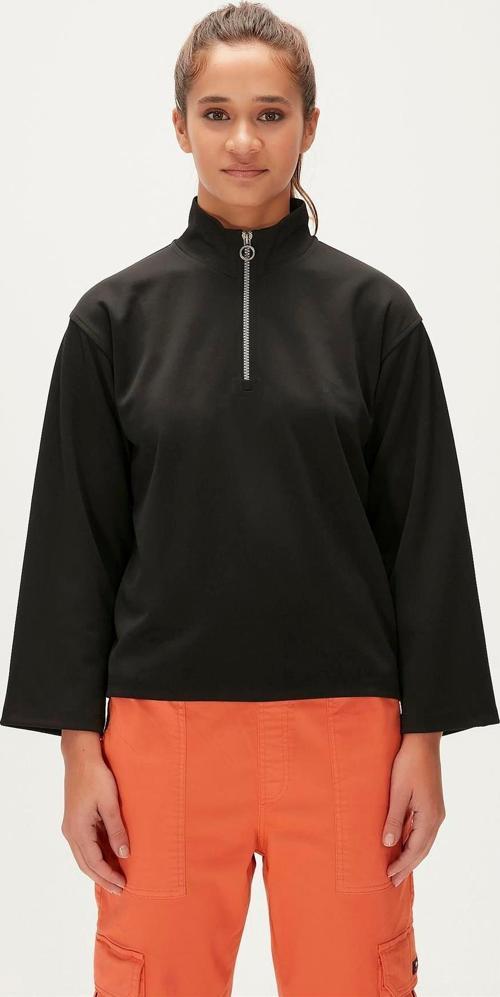 Lexi Half-Zip Siyah Yarım Fermuarlı Kadın Sweatshirt