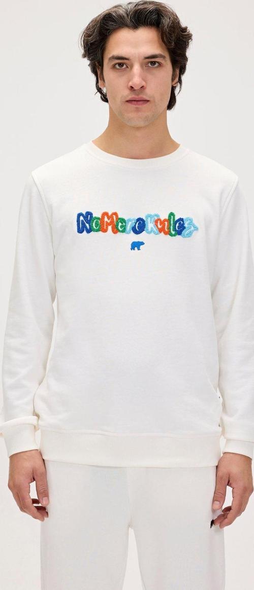 Furry Beyaz Erkek Baskılı Sweatshirt