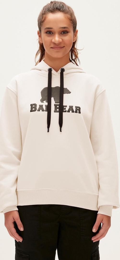 Logo Beyaz Kadın Kapüşonlu Sweatshirt