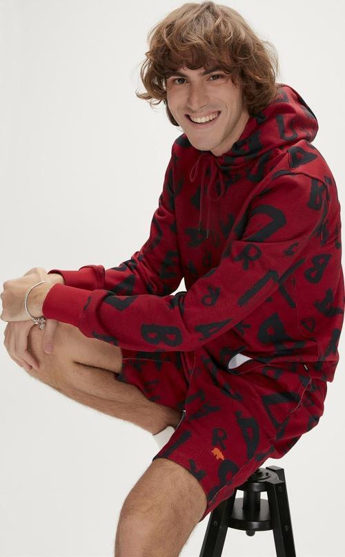 Bling Hoodie Maroon Bordo  Kapüşonlu Erkek Sweatshirt
