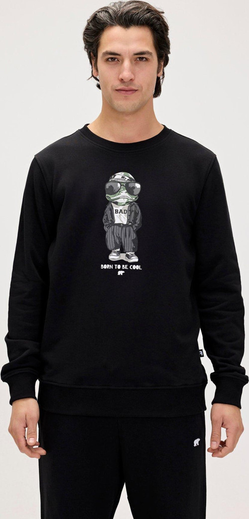 Gator Siyah Erkek Baskılı Sweatshirt