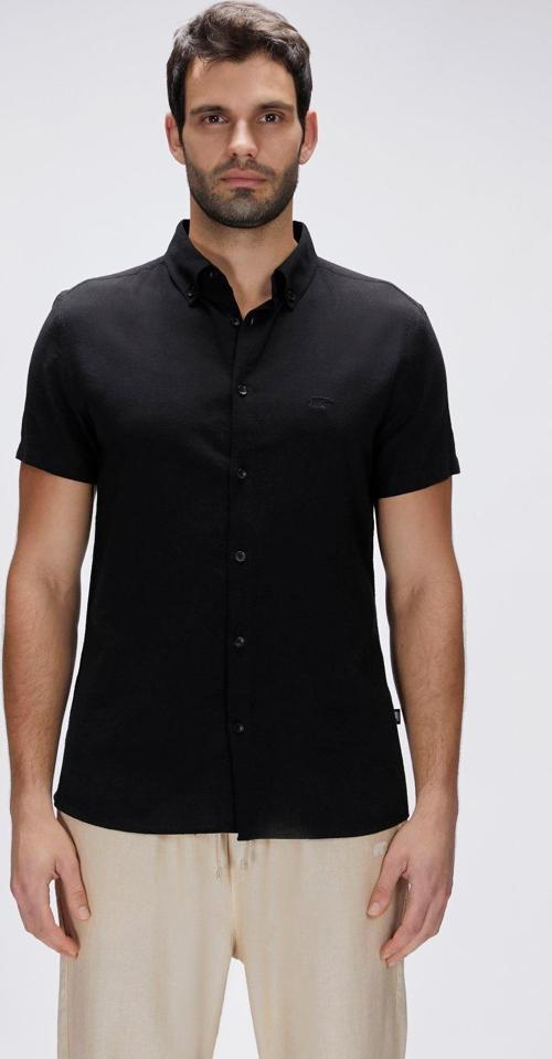 Grady Siyah Kısa Kollu Erkek Gömlek