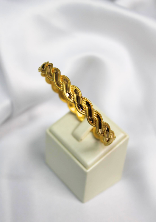 RİSEGOLD 15 GRAM 22 AYAR İNCİ BURMA BİLEZİK İŞÇİLİKSİZ