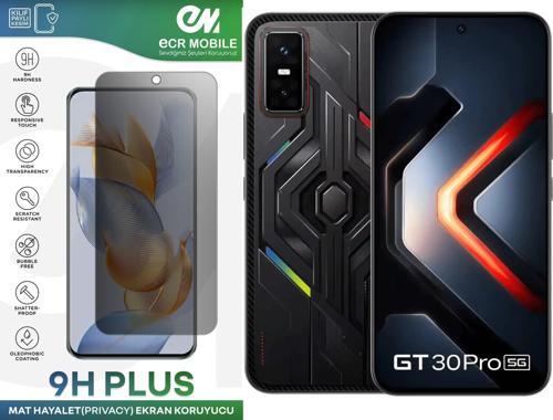Infinix GT30 Pro Ekran Koruyucu Tam Uyumlu 9H Esnek Nano Kırılmayan MAT HAYALET(Privacy)