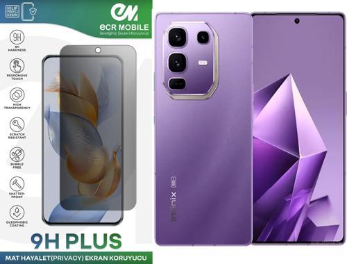 Infinix Note 50 Pro Plus Ekran Koruyucu Tam Uyumlu 9H Esnek Nano Kırılmayan MAT HAYALET(Privacy)