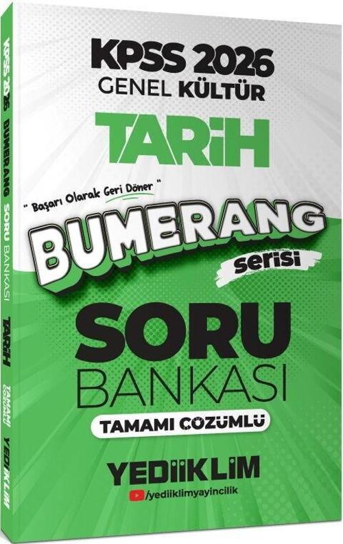 2026 KPSS Genel Kültür Bumerang Tarih Tamamı Çözümlü Soru Bankası Yediiklim Yayınları