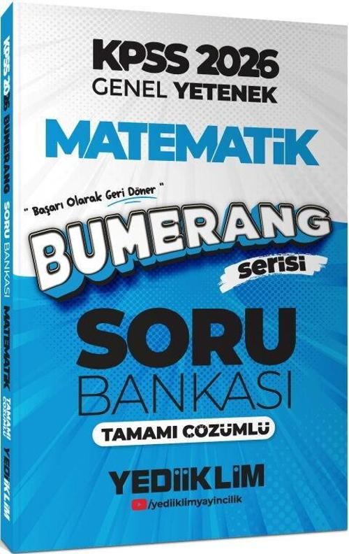 2026 KPSS Genel Yetenek Bumerang Matematik Tamamı Çözümlü Soru Bankası Yediiklim Yayınları