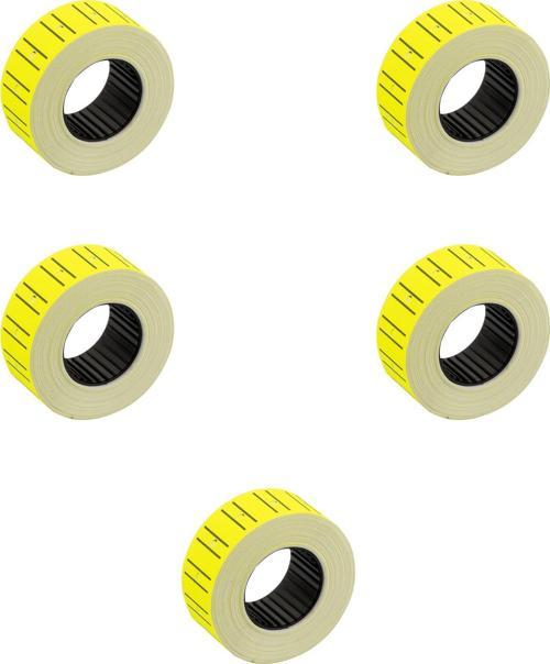 Motex Tanex Makine Etiketi Kraft Fiyatlandırma Numaralandırma Bant -12x21 mm -800'lü -Sarı - 5 Adet