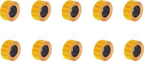 Motex Tanex Makine Etiketi Kraft Fiyatlandırma Numaralandırma Bant-12x21 mm -800'lü -Turuncu-10 Adet