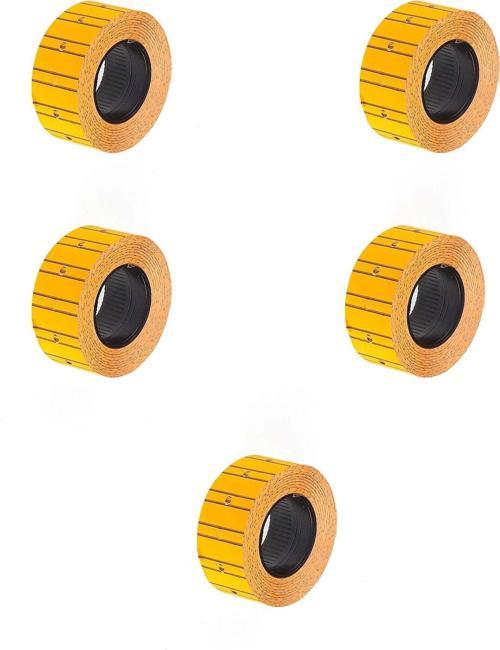 Motex Tanex Makine Etiketi Kraft Fiyatlandırma Numaralandırma Bant-12x21 mm -800'lü -Turuncu- 5 Adet