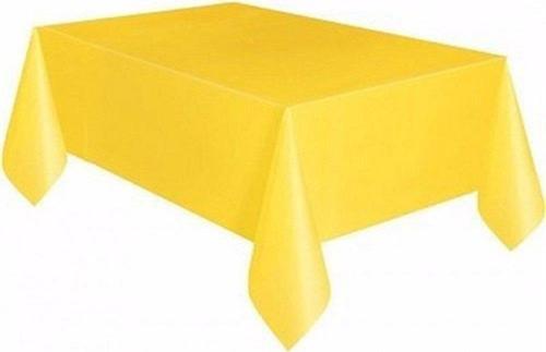 Plastik Naylon Su Geçirmez Parti Piknik Renkli Masa Örtüsü - 120x180 Cm. - Sarı - 1 Adet
