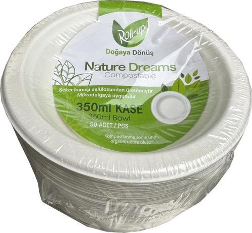 Nature Ekolojik Karton Kağıt Tek Kullanımlık Çorba Kasesi - 400 cc - 50 Adetlik 1 Paket