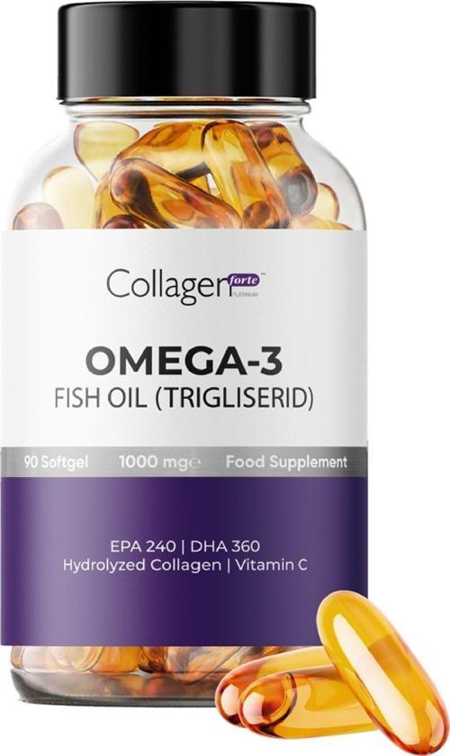 Omega-3 Premium Fish Oil 90 Adet X 1000mg, Balık Yağı, Kolajen & Vitamin C