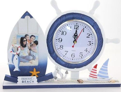 Ahşap Marin Dümenli Çerçeveli Saat Model 1