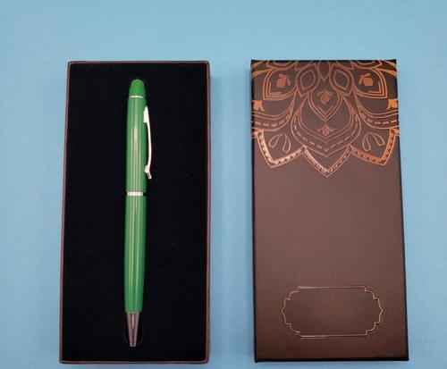 Mandala Desenli Kutulu Yeşil Touchpen Tükenmez Kalem