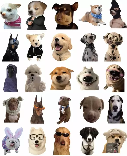 Sevimli Köpek Çıkartmaları Laptop Notebook Tablet Sticker Seti