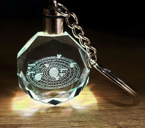 Gezegenler Temalı Renk Değiştiren Kristal Anahtarlık