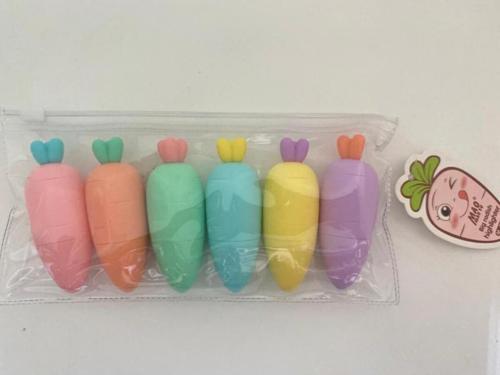 Havuç Tasarımlı Fosforlu Kalem Seti