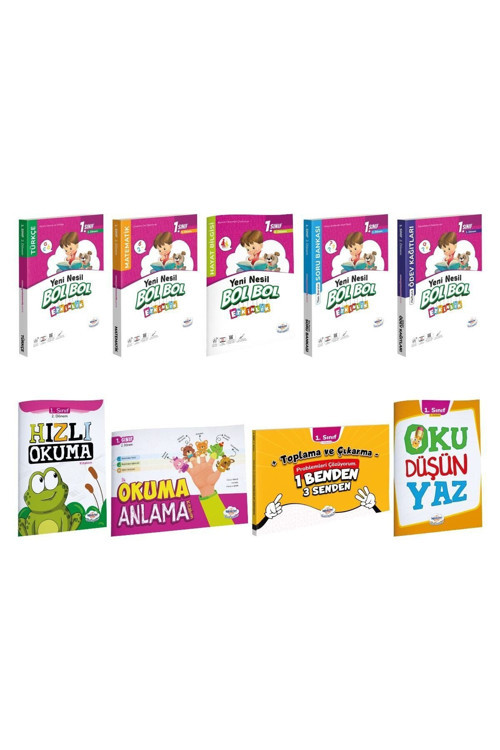 Öğretmen Evde 1 Sınıf Bol Bol 2 Dönem Kitap Seti