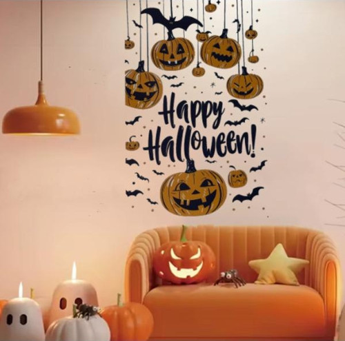 Halloween Temalı Balkabaklı Duvar Sticker Seti