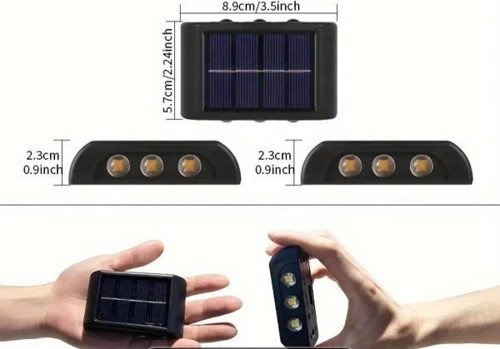 10 Ledli Solar Bahçe Dış Mekan Duvar Aydınlatması 2'li Set