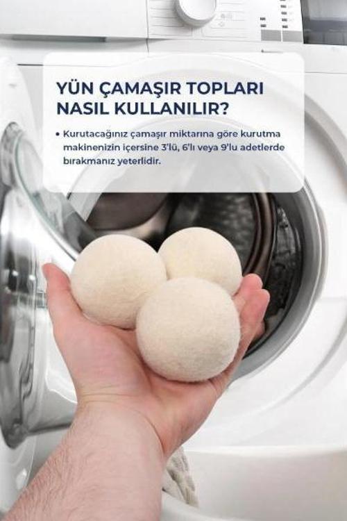 3'lü Yün Kurutma Topu Seti