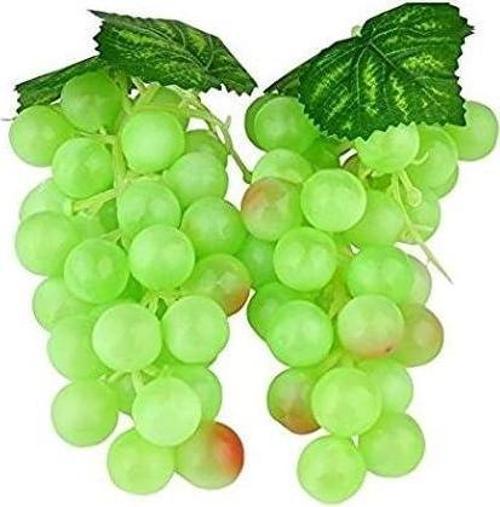 2li Set Yapay Meyve Yeşil Üzüm Süs Dekoratif Sahte Meyve 15CM