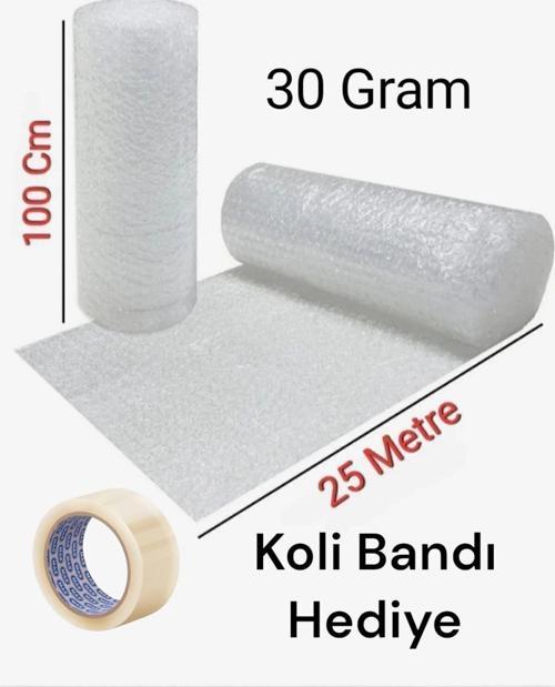 100 cm X 25 Metre Balonlu Naylon Koli Bandı Hediyeli Eşya Sarma Koruma Naylonu Patpat