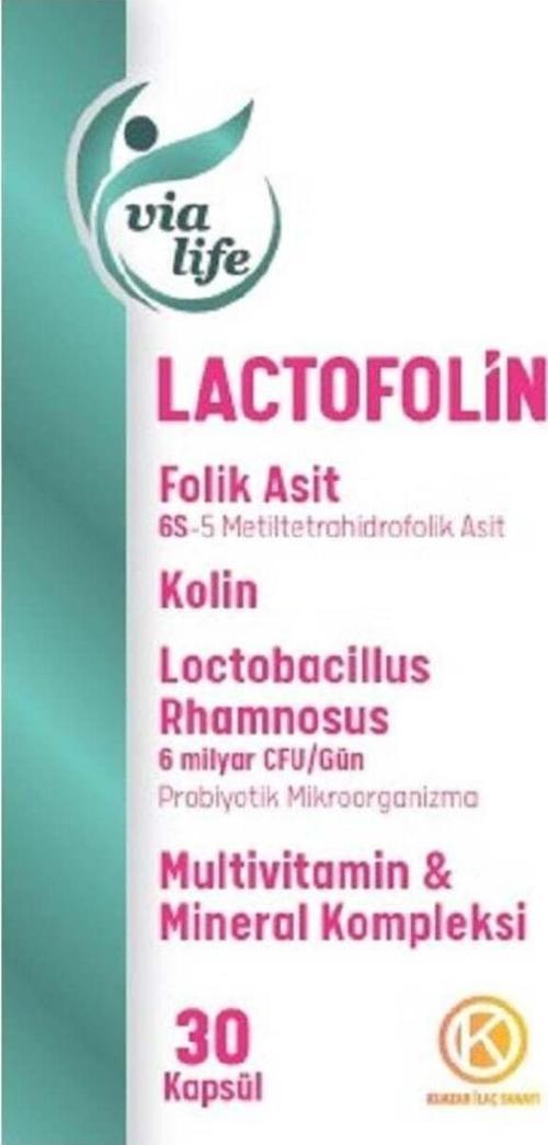 Lactofolin Folik Asit, Kolin, Probiyotik, Multivitamin 30 Kapsül