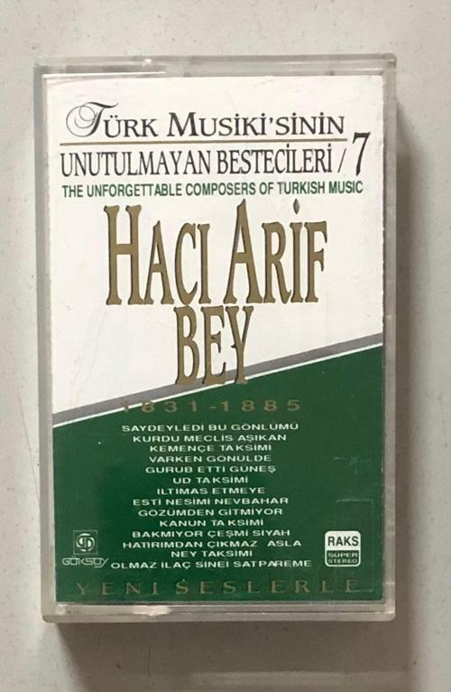 Türk Musiki'Sinin Unutulmayan Besteceleri Hacı Arif Bey Kaset (Orjinal Dönem Baskı)