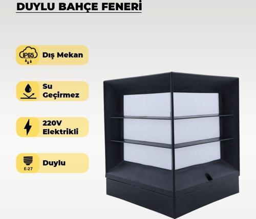E27 Duylu Bahçe Feneri – IP65 Su Geçirmez – 220V Dış Mekan Aydınlatma
