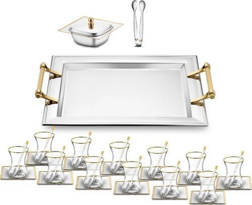 Arezzo Gold 40 Parça Çelik Çay Seti