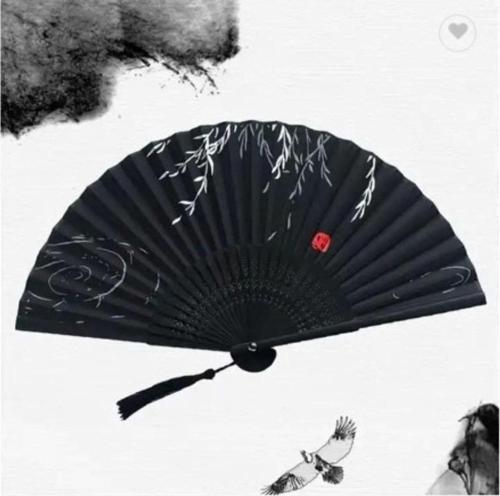 - Yelpaze Siyah Özel Hediye Kutusu Ile Bambu Şık Japon Lüks Özel Tasarım
