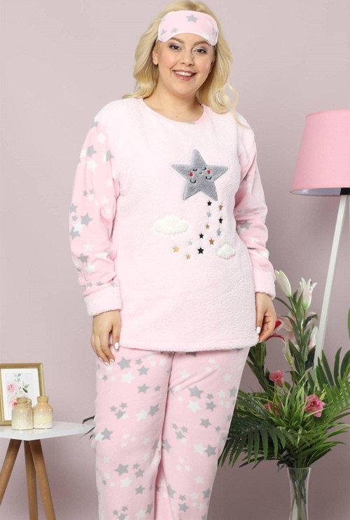 Welsoft Polar Kadın Büyük Beden Pijama Takımı 8074