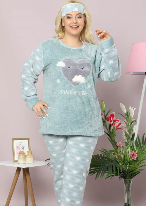 Welsoft Polar Kadın Büyük Beden Pijama Takımı 8069