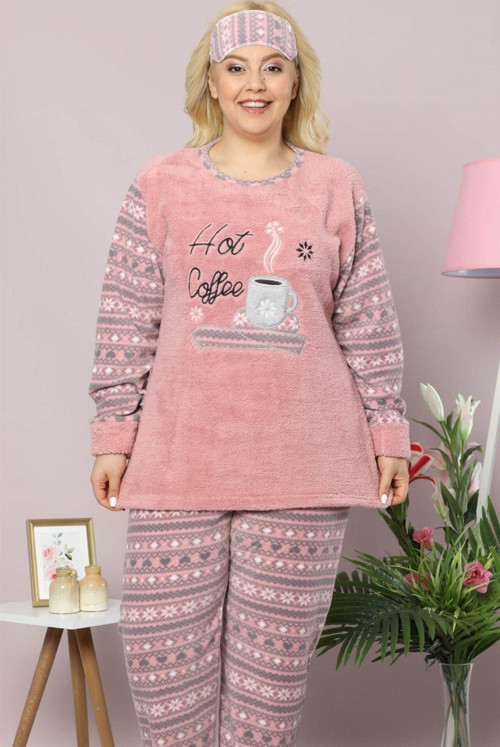 Welsoft Polar Kadın Büyük Beden Pijama Takımı 8072