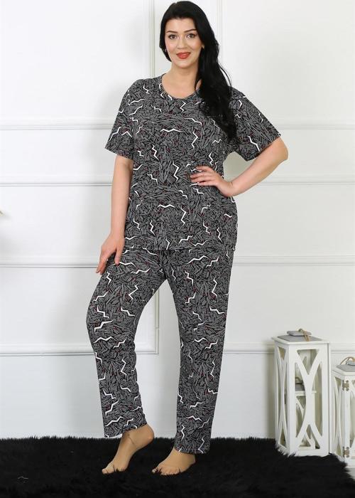 Kadın 5XL-6XL-7XL-8XL Büyük Beden Kısa Kol Pijama Takım 75011