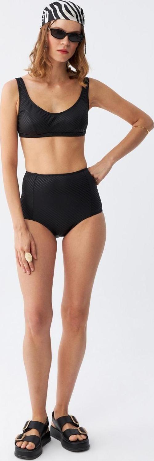 Kadın Siyah Pedli Yüksek Bel Bikini Takımı