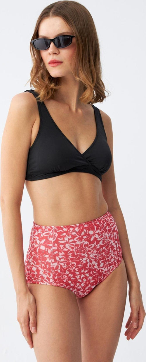 Kadın Pedli Yüksek Bel Bikini Takımı - Siyah