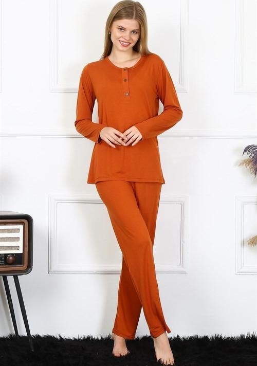 Kadın Penye Uzun Kol Patlı Pijama Takım 4168