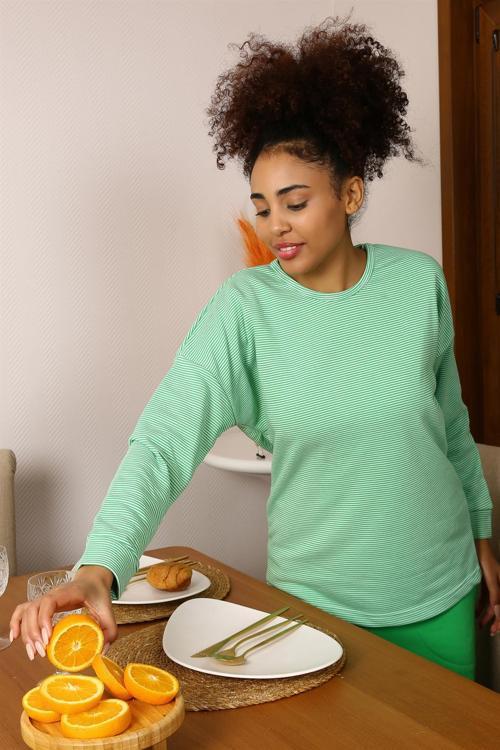 Kadın Uzun Kol 3 İplik Penye Pijama Takım 4191