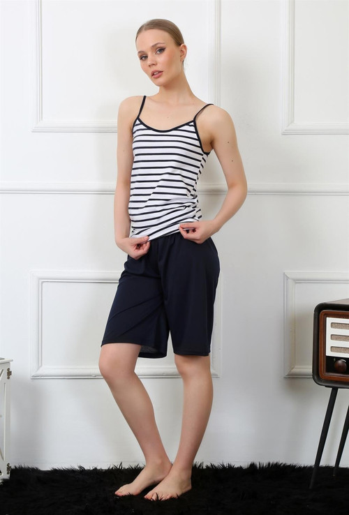Kadın İp Askılı Kapri Takım 3606