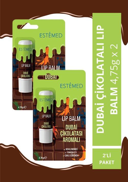 Dubai Çikolatası Aromalı Lip Balm 2'li Paket 4,75gx2