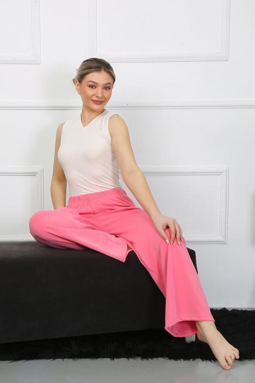 Kadın Bol Paça Penye Pembe Alt Üst Takım 5501