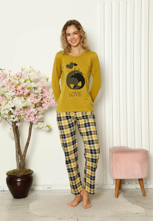 Kadın Penye Uzun Kol Pijama Takım 4106