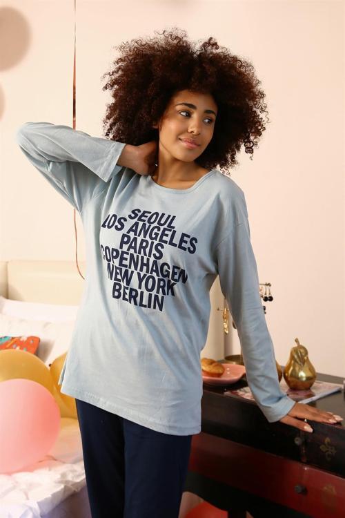 Kadın Uzun Kol Penye Pijama Takım 4182