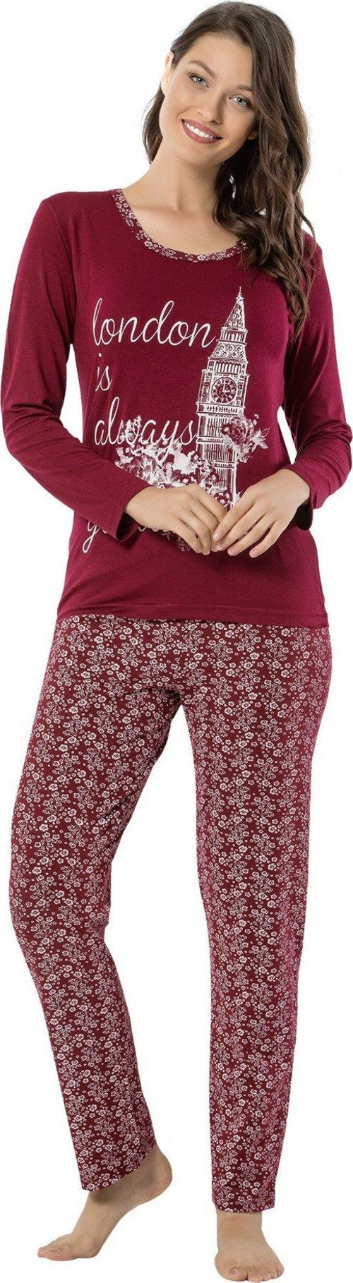 Bayan Uzun Kol Pijama Takımı 2452