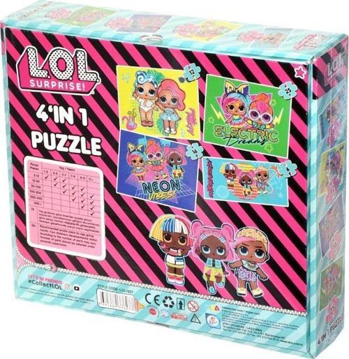 LOL7627 Laço Kids L.O.L. 4'ü1 Kutuda Puzzle / 6+12+16+25 Parça Puzzle