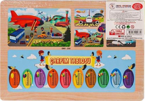 ONY-233-234-235-236 Ahşap Eğitici Puzzle Havaalanı -Onyıl Oyuncak